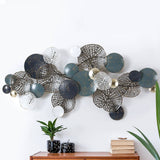 Darrahopens Home & Garden > Decor Artiss Metal Wall Art Hanging Sculpture 132cm Home Decor Leaf Circles Blue