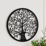 Darrahopens Home & Garden > Decor Artiss Metal Wall Art Hanging Sculpture Home Decor Leaf Tree of Life Round Frame