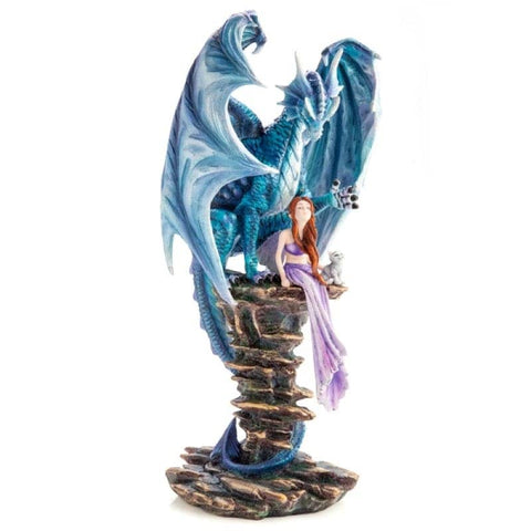 Darrahopens Home & Garden > Decor Blue Fairy Keeper Dragon Figurine