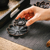 Darrahopens Home & Garden > Decor > Candle Accessories 3 Pack Brass Lotus Incense Holder, Incense Sticks Burner, Incense Ash Catcher