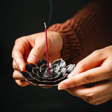 Darrahopens Home & Garden > Decor > Candle Accessories 3 Pack Brass Lotus Incense Holder, Incense Sticks Burner, Incense Ash Catcher