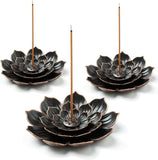 Darrahopens Home & Garden > Decor > Candle Accessories 3 Pack Brass Lotus Incense Holder, Incense Sticks Burner, Incense Ash Catcher