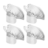 Darrahopens Home & Garden > Decor > Candle Accessories 4Pcs Candle Snuffer Candle Extinguisher Metal Shell Pattern Automatic Candle Stopper for Candle Extinguishing Silver In Australia - Darrahopens