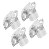 Darrahopens Home & Garden > Decor > Candle Accessories 4Pcs Candle Snuffer Candle Extinguisher Metal Shell Pattern Automatic Candle Stopper for Candle Extinguishing Silver In Australia - Darrahopens