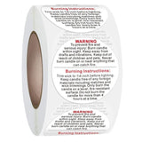 Darrahopens Home & Garden > Decor > Candle Accessories 500PCS Candle Warning Labels Roll Round Stickers for Jars Wax Melts Containers