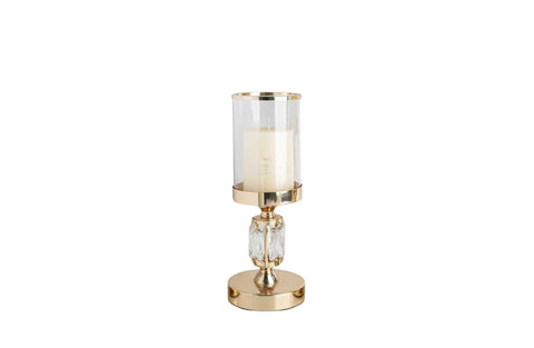 Darrahopens Home & Garden > Decor > Candle Accessories Abode Crystal Candle Holder – Gold - Small