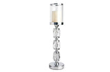 Darrahopens Home & Garden > Decor > Candle Accessories Abode Crystal Candle Holder – Silver - Large