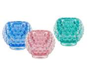 Darrahopens Home & Garden > Decor > Candle Accessories Bulk 24 Coloured Glass Candle Holder 9x9x7cm 3 Asst In Australia - Darrahopens