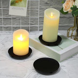 Darrahopens Home & Garden > Decor > Candle Accessories Candle Holders - Metal Pillar Candle Holders - 4.5 Inches - For Pillar Candles - Weddings - Dinner Party Decorations (Black, Pack of 8)
