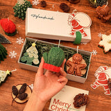 Darrahopens Home & Garden > Decor > Candle Accessories Christmas Creative Handmade Fragrance Candle Gift Box Christmas Tree Little Deer Shape Incense Candle Gift Box