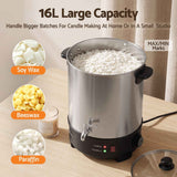 Devanti 16L Wax Melter Candle Making 1500W Melting Pot Furnace Quick Pour Spout Soy Soap In Australia - Darrahopens