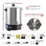 Devanti 16L Wax Melter Candle Making 1500W Melting Pot Furnace Quick Pour Spout Soy Soap In Australia - Darrahopens