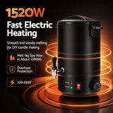 Darrahopens Home & Garden > Decor > Candle Accessories Devanti 6L Wax Melter Candle Making 1520W Melting Pot Furnace Quick Pour Spout Soy Soap In Australia - Darrahopens