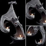 Darrahopens Home & Garden > Decor > Candle Accessories Gothic Bat Wall Tealight Holder - Resin Decor for Spooky Ambiance (16.5x12x22 cm)