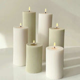 Darrahopens Home & Garden > Decor > Candle Accessories Halloween Deals DIY Silicone Candle Mold Ribbed Candle White White
