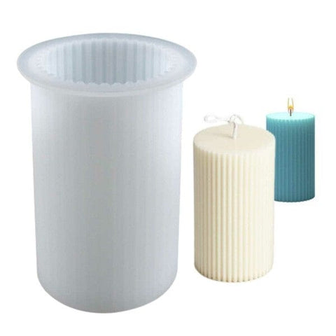 Darrahopens Home & Garden > Decor > Candle Accessories Halloween Deals DIY Silicone Candle Mold Ribbed Candle White White