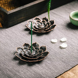 Darrahopens Home & Garden > Decor > Candle Accessories Incense Burner, Incense Holder for Sticks, Brass Lotus Incense Stick Holder and Detachable Ash Catcher