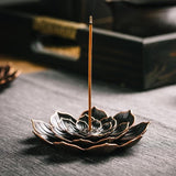 Darrahopens Home & Garden > Decor > Candle Accessories Incense Burner, Incense Holder for Sticks, Brass Lotus Incense Stick Holder and Detachable Ash Catcher