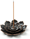 Darrahopens Home & Garden > Decor > Candle Accessories Incense Burner, Incense Holder for Sticks, Brass Lotus Incense Stick Holder and Detachable Ash Catcher