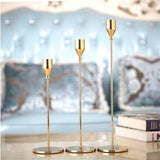 Darrahopens Home & Garden > Decor > Candle Accessories Set of 3 Decorative Candlestick Holder- gold