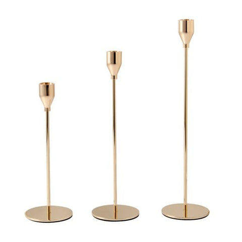 Darrahopens Home & Garden > Decor > Candle Accessories Set of 3 Decorative Candlestick Holder- gold