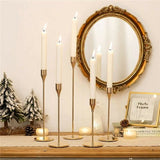Darrahopens Home & Garden > Decor > Candle Accessories Set of 3 Decorative Candlestick Holder- gold