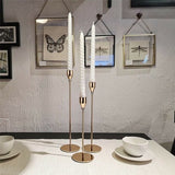 Darrahopens Home & Garden > Decor > Candle Accessories Set of 3 Decorative Candlestick Holder- gold