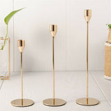 Darrahopens Home & Garden > Decor > Candle Accessories Set of 3 Decorative Candlestick Holder- gold