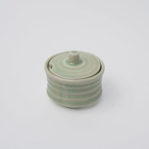 Darrahopens Home & Garden > Decor > Candle Accessories Sugar Pot 5.3cm Ribbed Celadon Glaze