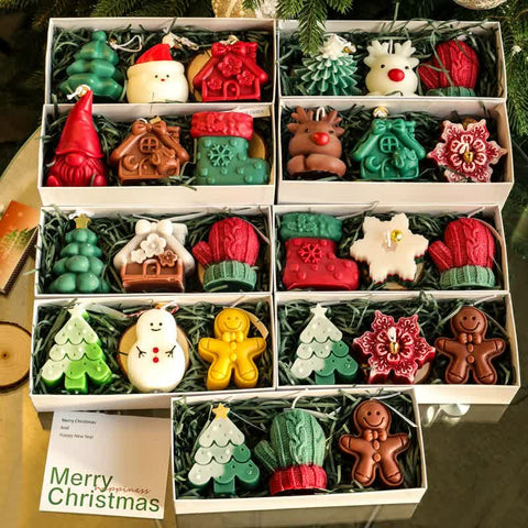 Darrahopens Home & Garden > Decor > Candles & Diffusers 3PCS Christmas Scented Candle Gift Set - Elk, Tree, Gingerbread Man, Glove Shaped for Women, Xmas Home Decor, Party, Bedroom, Table Decorations