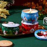 Darrahopens Home & Garden > Decor > Candles & Diffusers 4 Pcs of Scented Candle Tinplate Jar Wax Plant Candle Christmas Gift