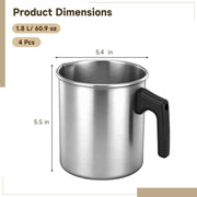 4PCS Candle Making Pouring Pots, 60.9oz Aluminum Wax Melting Pitchers with Drip-less Spout & Heat Resistant Handle, Metal Pouring Pitchers, DIY Candle Making Supplies In Australia - Darrahopens