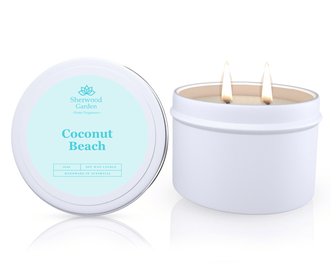 Darrahopens Home & Garden > Decor > Candles & Diffusers Coconut Beach Soy Candle Tin 165g
