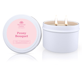 Darrahopens Home & Garden > Decor > Candles & Diffusers Peony Bouquet Soy Candle Tin 165g