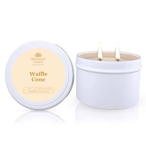 Darrahopens Home & Garden > Decor > Candles & Diffusers Waffle Cone Soy Candle Tin 165g