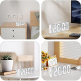 Darrahopens Home & Garden > Decor > Clocks 1 Pcs LED Mirror Desk Clock, Digital Alarm Clock With Snooze Function, Time Display, Desk Electronic Clock, Snooze Function,15.8*2.5*6cm，White