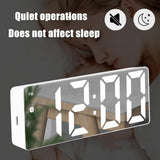 Darrahopens Home & Garden > Decor > Clocks 1 Pcs LED Mirror Desk Clock, Digital Alarm Clock With Snooze Function, Time Display, Desk Electronic Clock, Snooze Function,15.8*2.5*6cm，White
