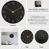 Darrahopens Home & Garden > Decor > Clocks 12 Inch Digital Wall Clock Simple Hanging Watch for Living Room Home Decoration - Black