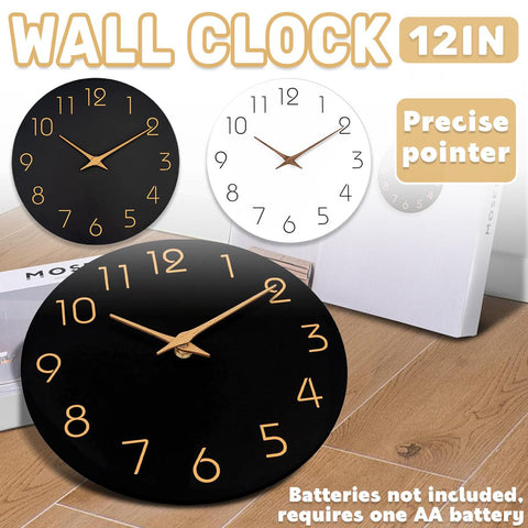 Darrahopens Home & Garden > Decor > Clocks 12 Inch Digital Wall Clock Simple Hanging Watch for Living Room Home Decoration - Black