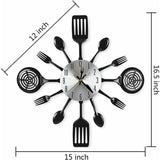 Darrahopens Home & Garden > Decor > Clocks 16" Large Kitchen Wall Clocks With Spoons And Forks, Great Home Decor And Nice Gifts, Black