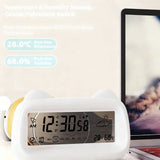 Darrahopens Home & Garden > Decor > Clocks Alarm Clock - Digital Alarm Clock - Digital Clock - Smart Alarm Clock - Electronic Calendar - Cat-shaped Alarm Clock with Light - Real-time Temperature and Humidity Monitoring - Weather Display - Large Night Light Screen - USB Charging（Pink）