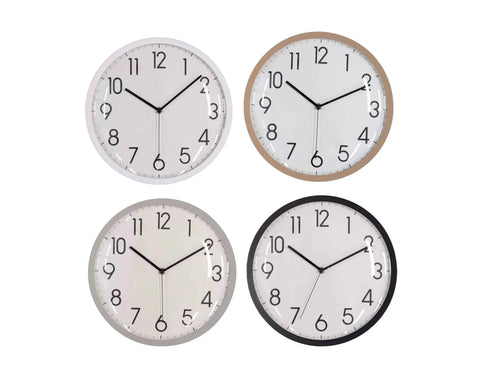 Darrahopens Home & Garden > Decor > Clocks Bulk 10 30cm Modern Plastic Wall Clock Round 4 Asst In Australia - Darrahopens