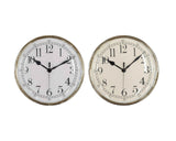 Darrahopens Home & Garden > Decor > Clocks Bulk 12 25cm Plastic Gold Chrome Look Wall Clock 2 Asst In Australia - Darrahopens