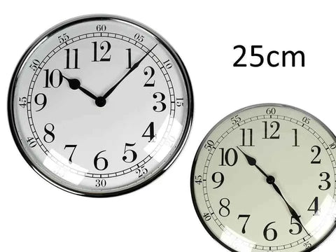 Darrahopens Home & Garden > Decor > Clocks Bulk 12 25cm Plastic Silver Chrome Look Wall Clock 2 Asst Sml In Australia - Darrahopens