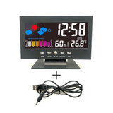Darrahopens Home & Garden > Decor > Clocks Digital Weather Forecast Clock With Alarm Clock - Color LCD Display with Date, Temperature, Humidity Monitor & Voice-Activated Backlight