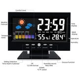 Darrahopens Home & Garden > Decor > Clocks Digital Weather Forecast Clock With Alarm Clock - Color LCD Display with Date, Temperature, Humidity Monitor & Voice-Activated Backlight