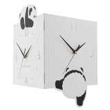 Darrahopens Home & Garden > Decor > Clocks Double Sided Corner Wall Clock Metal Square Cute Panda Decorative Modern Silent Wall Clock with Non Marking Nails for Living Room In Australia - Darrahopens