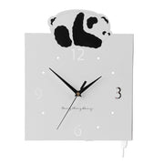 Darrahopens Home & Garden > Decor > Clocks Double Sided Corner Wall Clock Metal Square Cute Panda Decorative Modern Silent Wall Clock with Non Marking Nails for Living Room In Australia - Darrahopens