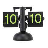 Darrahopens Home & Garden > Decor > Clocks European Style Retro Digital Flip Down Clock 304 Stainless Steel Auto Mechanical Digital Flip Desk Clock for Home Livingroom 12 Hours Black Frame Green Number In Australia - Darrahopens
