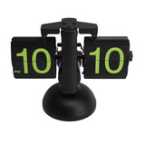 Darrahopens Home & Garden > Decor > Clocks European Style Retro Digital Flip Down Clock 304 Stainless Steel Auto Mechanical Digital Flip Desk Clock for Home Livingroom 12 Hours Black Frame Green Number In Australia - Darrahopens